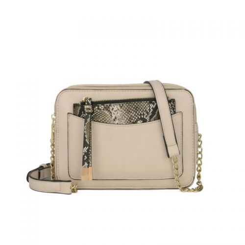 Front Slip Pocket Crossbody Bag With Small Serpentine Pouch