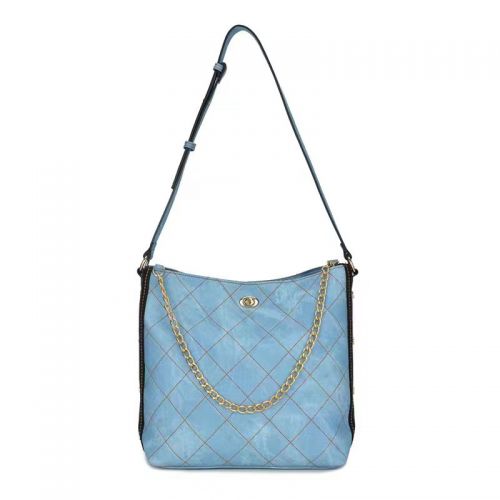 Wholesale Light Blue Quilting PU Hobo Bag