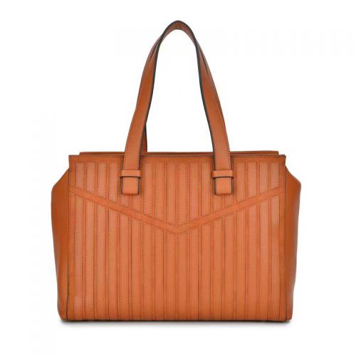 Brown Stripe Patchwork Female Tote Bag Handbags