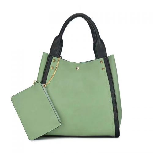 New Arrival Avocado Vegan Leather Lady's Hand Bag With Pouch