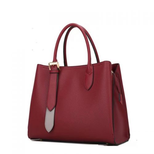 Burgundy polyurethane Top Handles Women Handbags For 2023