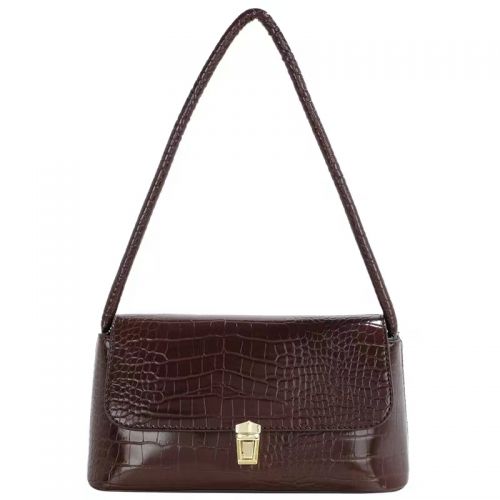 Trendy Textured Shoulder Bags PU Crocodile Print Bags for Lady
