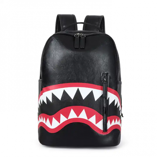 Fashion Printed Custom Shark Men And Women Backpack 